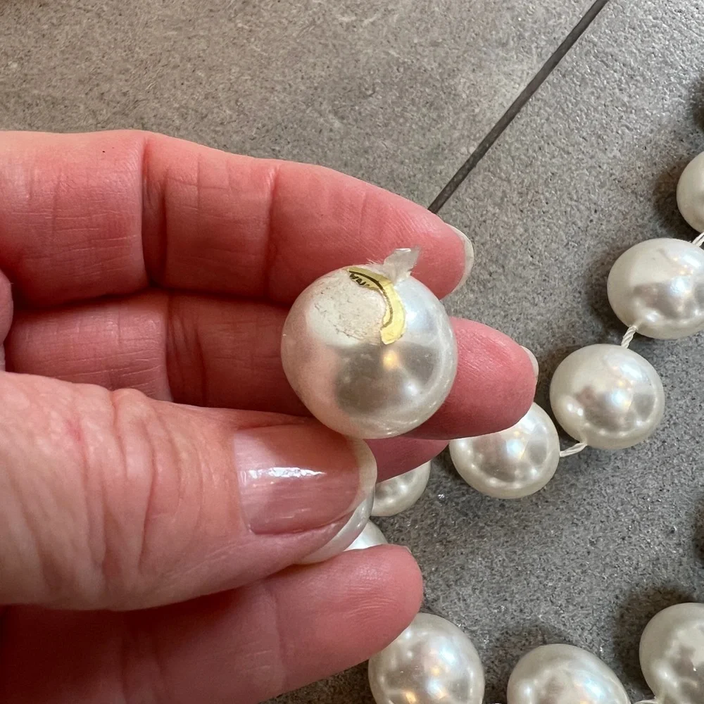 Elegant Pearl Beaded Strands - set of 2, each approx 11’ long. For holiday tree?